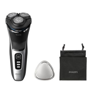 Afeitadora - Philips S3000 S3241/12, Afeitadora eléctrica, Seco y mojado, 60 min , Funda de viaje, Cortapatillas, Gris espacial