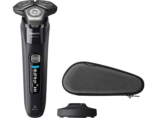 Afeitadora - Philips S8000 S8696/35, Afeitadora eléctrica, Seco y mojado, Sensor de barba, Cortapatillas, Soporte carga, Negro