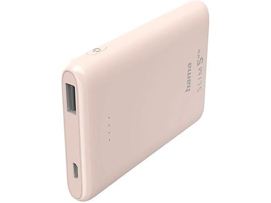 Powerbank HAMA Slim 5HD 5000mAh Różowy 201664