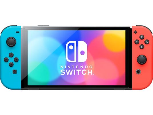 Nintendo Switch (OLED-Modell) + Mario Kart 8 Deluxe + Nintendo Switch Online 3 Monate Pack - Spielekonsole - Neon-Blau/Neon-Rot