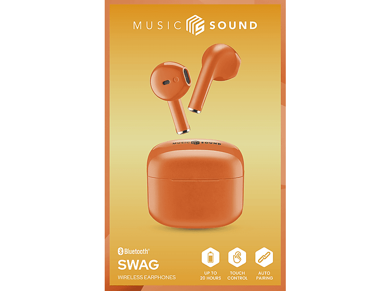 CELLULARLINE Music Sound Swag TWS Bluetooth Kulak İçi Kulaklık Turuncu_1