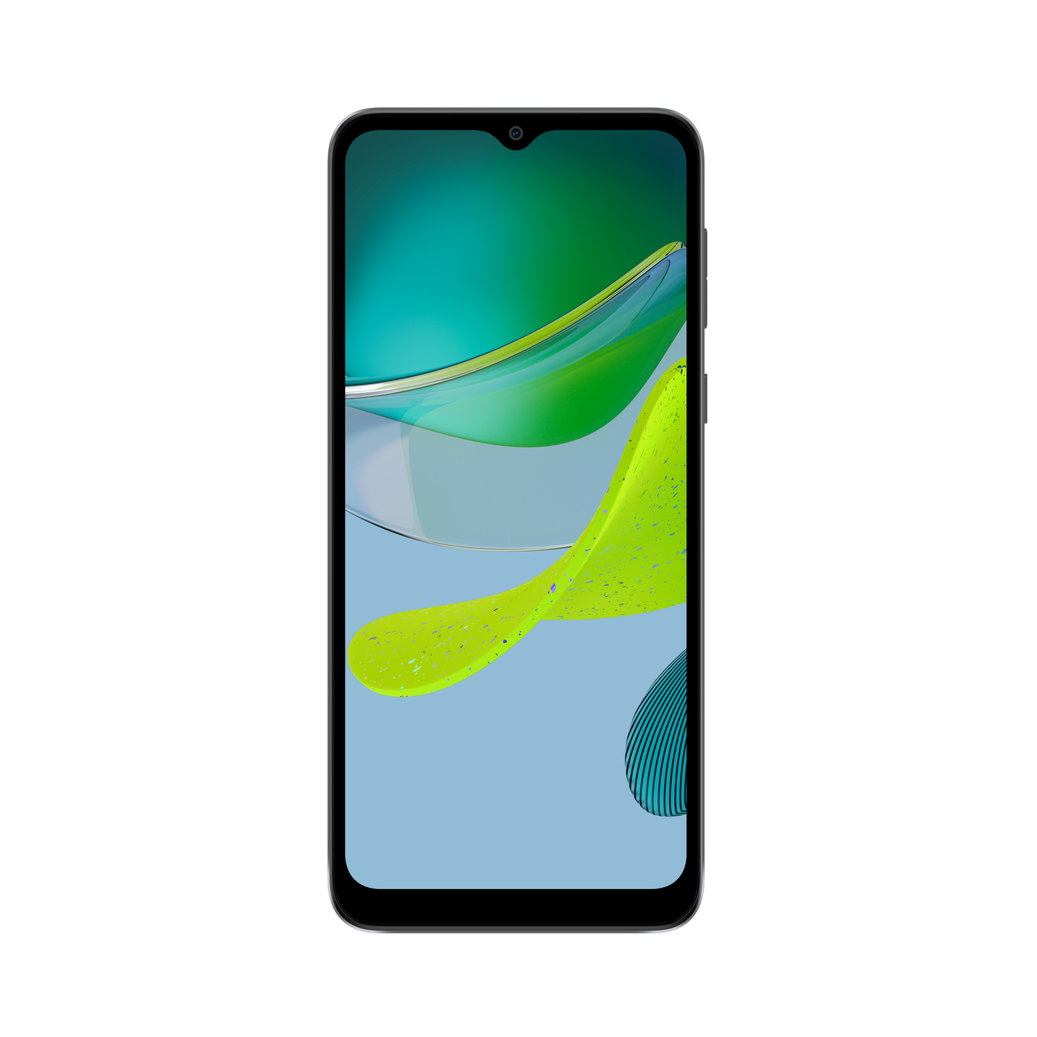 Smartphone con un fondo abstracto y colorido en la pantalla.
