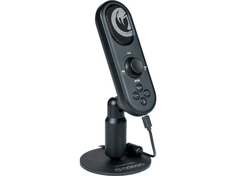Micrófono - Nacon, Jack de 3.5 mm, Para Streaming y PC, Negro