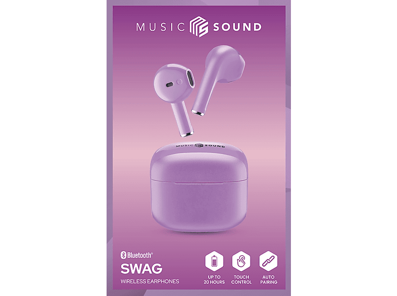 CELLULARLINE Music Sound Swag TWS Bluetooth Kulak İçi Kulaklık Lila_1