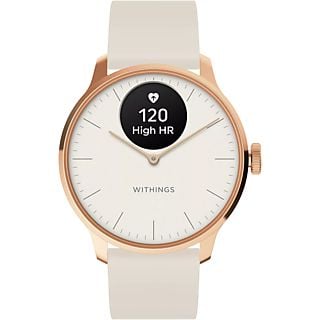 WITHINGS ScanWatch Light - Hybrid Smartwatch (-, Fluorelastomer, Sand/Roségold)