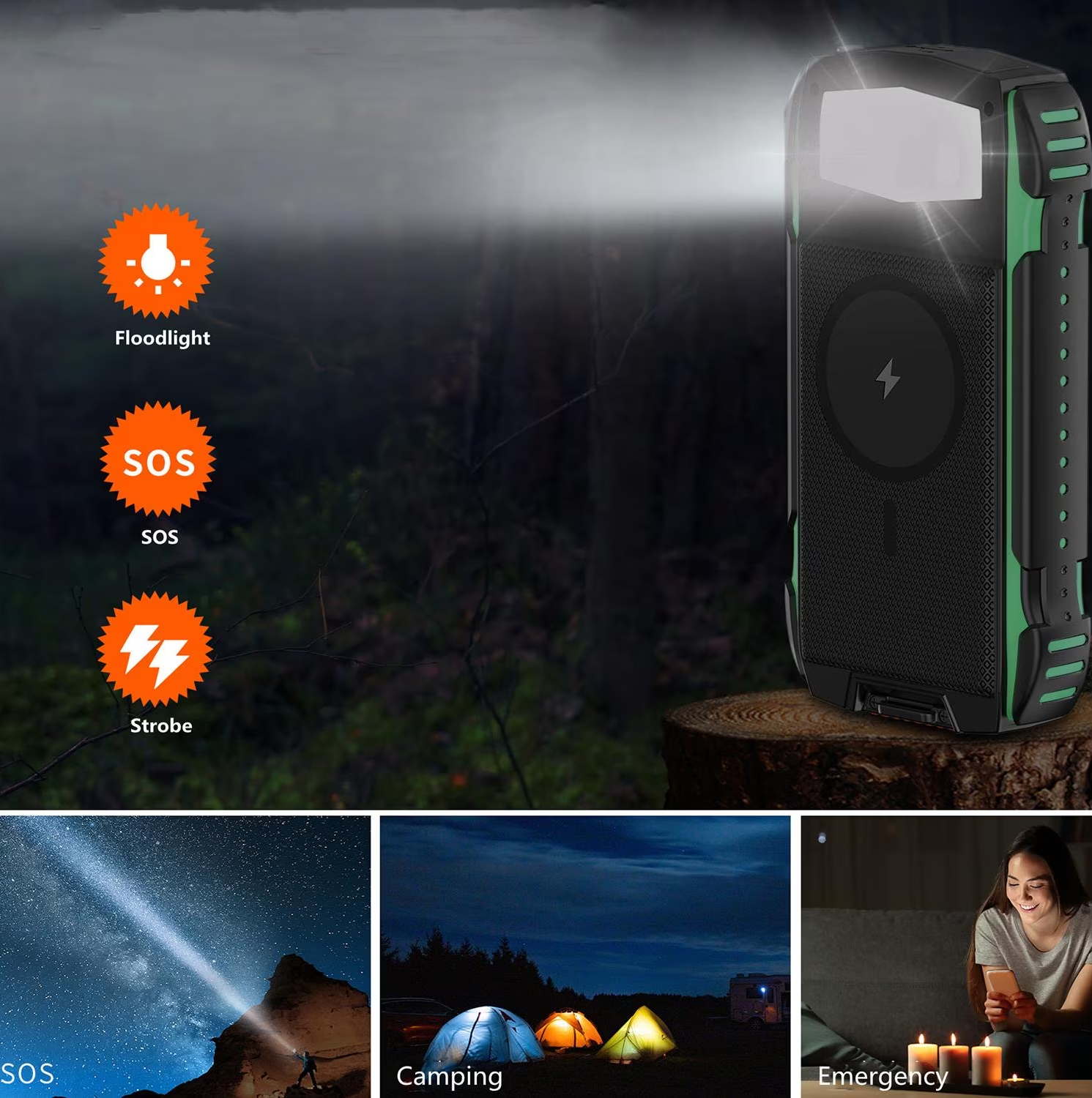 4SMARTS Rugged TitanPack UltiMag - Solar-Powerbank (Schwarz)