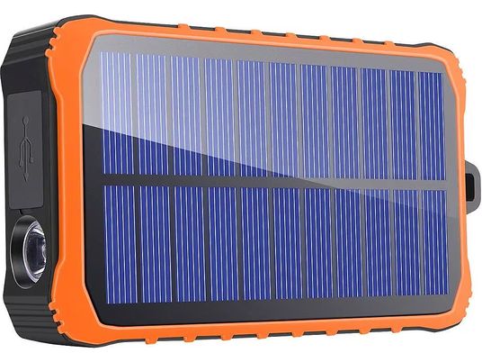 4SMARTS Prepper - Solar-Powerbank (Schwarz/Orange)