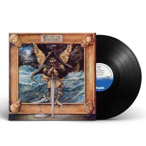 Album borító: Jethro Tull, Broadsword and the Beast, egy alak karddal és szárnyakkal.