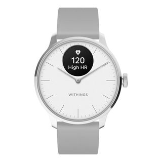 WITHINGS ScanWatch Light - Hybrid Smartwatch (-, Fluorélastomère, Blanc perle/Argent/Gris)