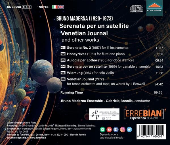 Gabriele/bruno Maderna Ensemble Bonolis - Serenata per un satellite  - (CD)