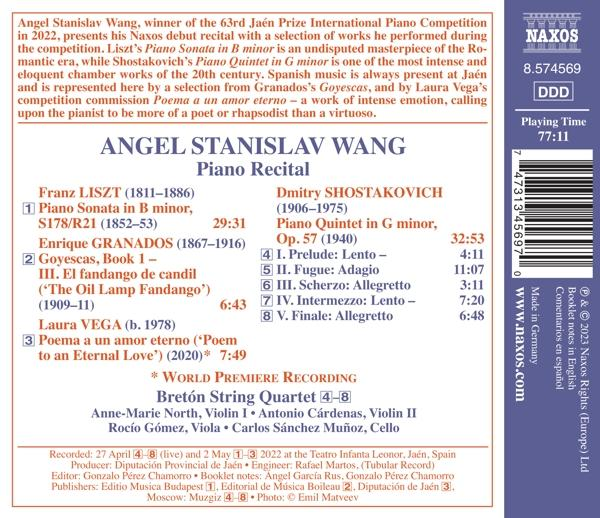 Angel Stanislav/breton String Quartet Wang - Angel Stanislav Wang Piano Laureate Recital  - (CD)
