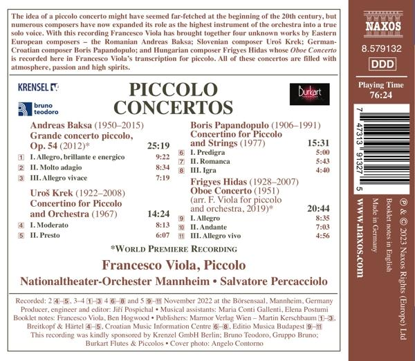 Viola,Francesco/Percacciolo,Salvatore - Piccolo Concertos  - (CD)