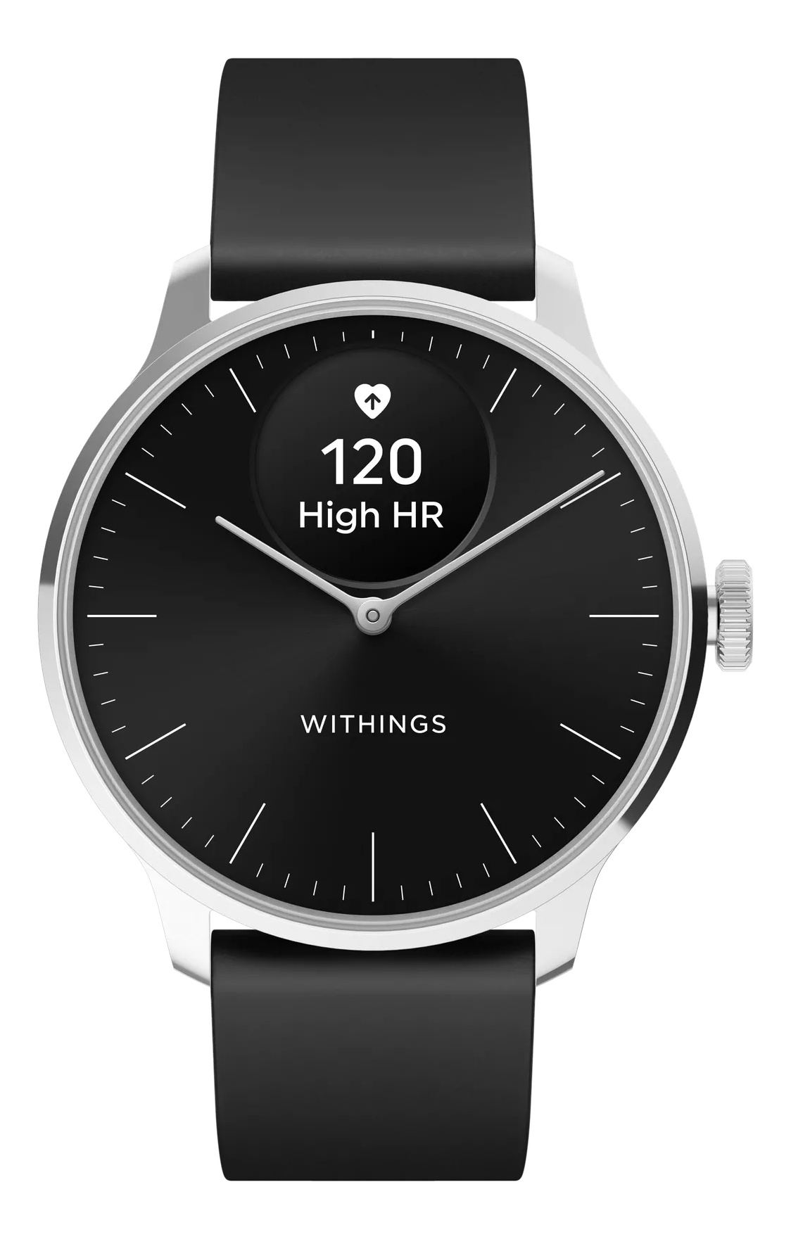 WITHINGS ScanWatch Light - Hybrid Smartwatch (-, Fluorélastomère, Noir/Argent)