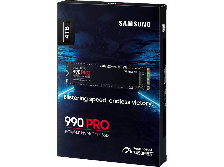 内蔵型SSD SAMSUNG 990 PRO 4TB M.2 SSD SAMSUNG 990 PRO NVMe M.2 SSD | Festplatte (SSD, 4 TB, Schwarz