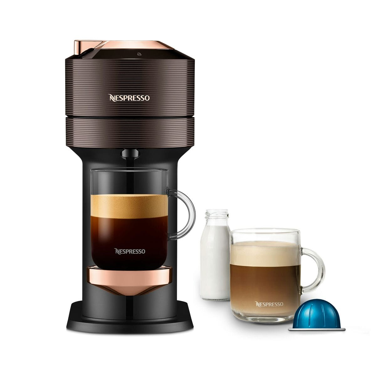 Ekspres na kapsułki DE LONGHI-NESPRESSO Vertuo Next ENV120.BW Premium Brązowy