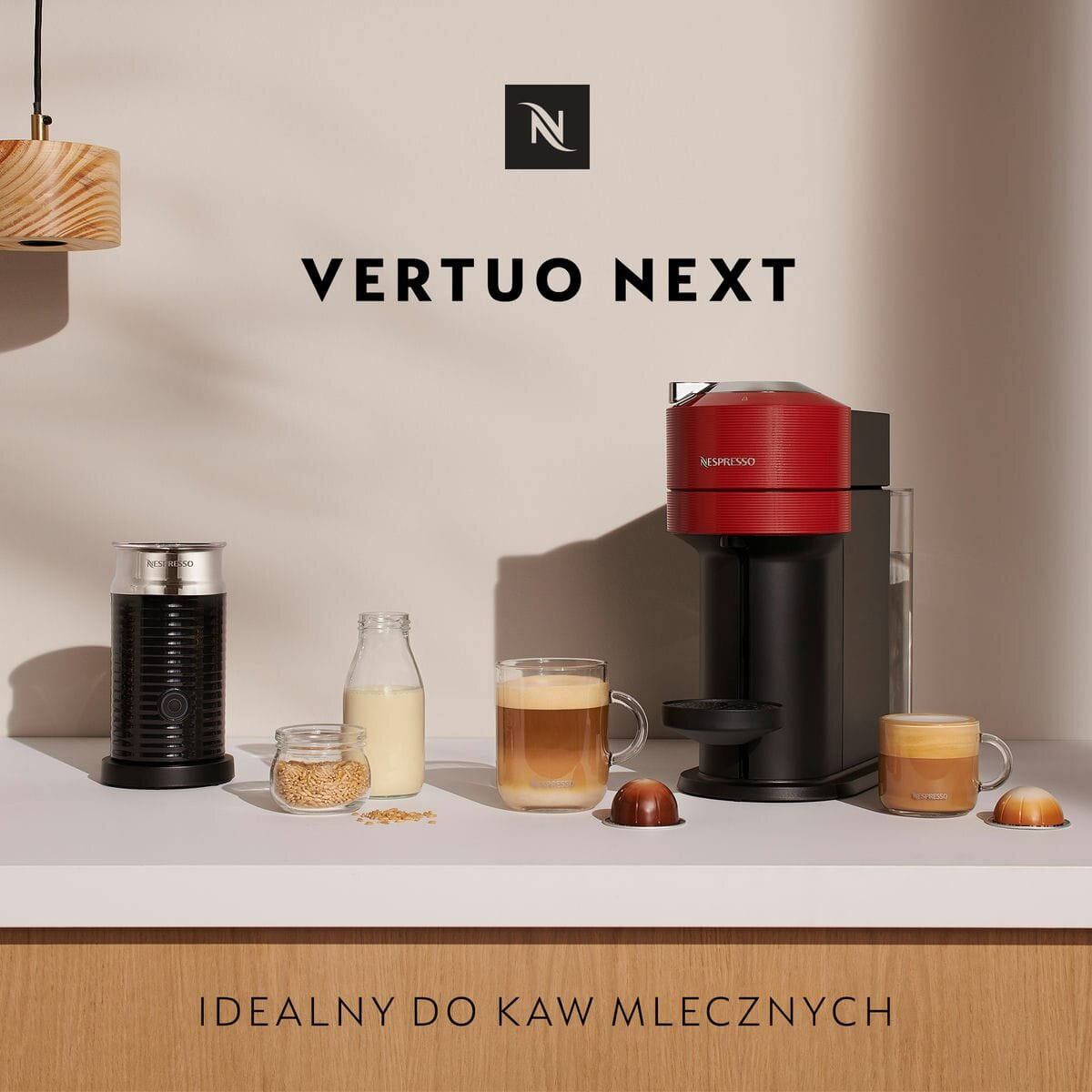 Ekspres na kapsułki KRUPS-NESPRESSO Vertuo Next XN9105 Czerwony