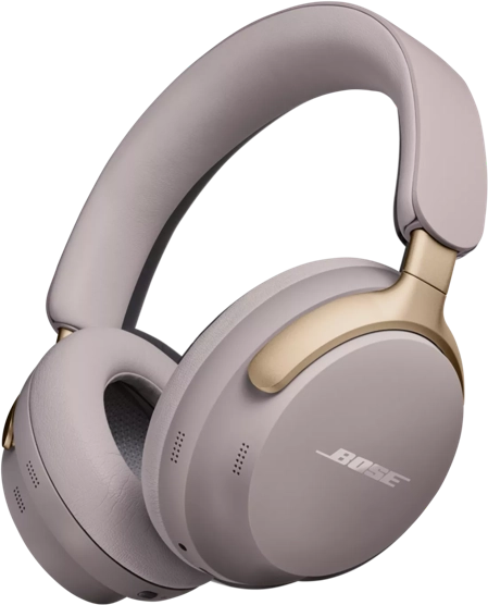 Over-Ear Bose Kopfhörer in hellem Lila mit goldenen Akzenten.