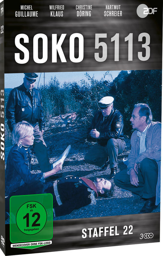 Eine DVD-Hülle mit einer Gruppe von Schauspielern, dem Titel SOKO 5113 und der FSK 12-Einstufung.