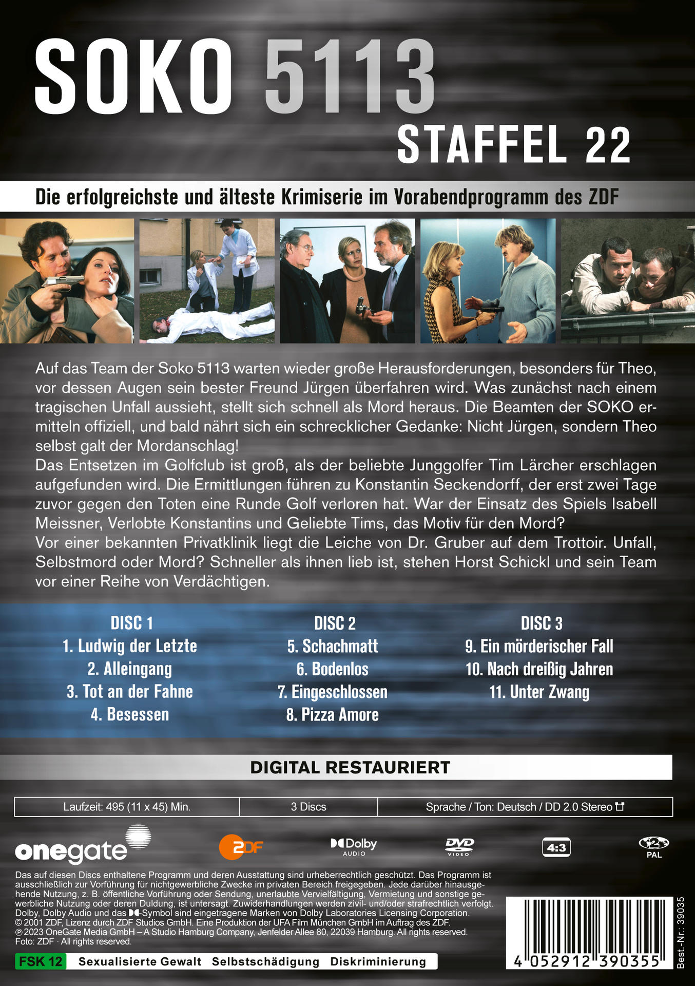 DVD-Cover der Fernsehsendung SOKO 5113. Enthält eine Collage von Schauspielern und den Titel der Sendung.