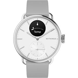 WITHINGS ScanWatch 2 - Hybrid Smartwatch (-, Fluorélastomère, Blanc perle/Argent/Gris)