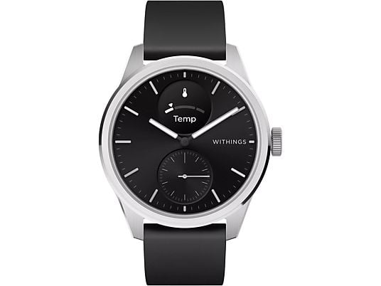 WITHINGS ScanWatch 2 - Hybrid Smartwatch (-, Fluorelastomer, Schwarz/Silber)