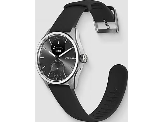 WITHINGS ScanWatch 2 - Hybrid Smartwatch (-, Fluorélastomère, Noir/Argent)