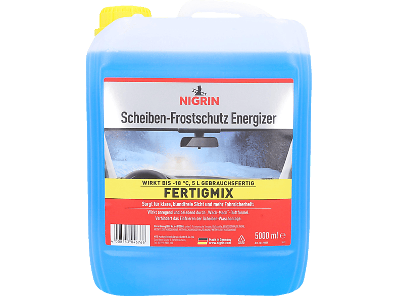 NIGRIN Scheiben-Frostschutz Energizer, 5 Liter Frostschutzmittel, Blau  Autopflege