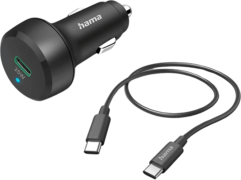 Hama Autolader Met Oplaadkabel 1 M Usb-c Pd 25 W Zwart (00201614)