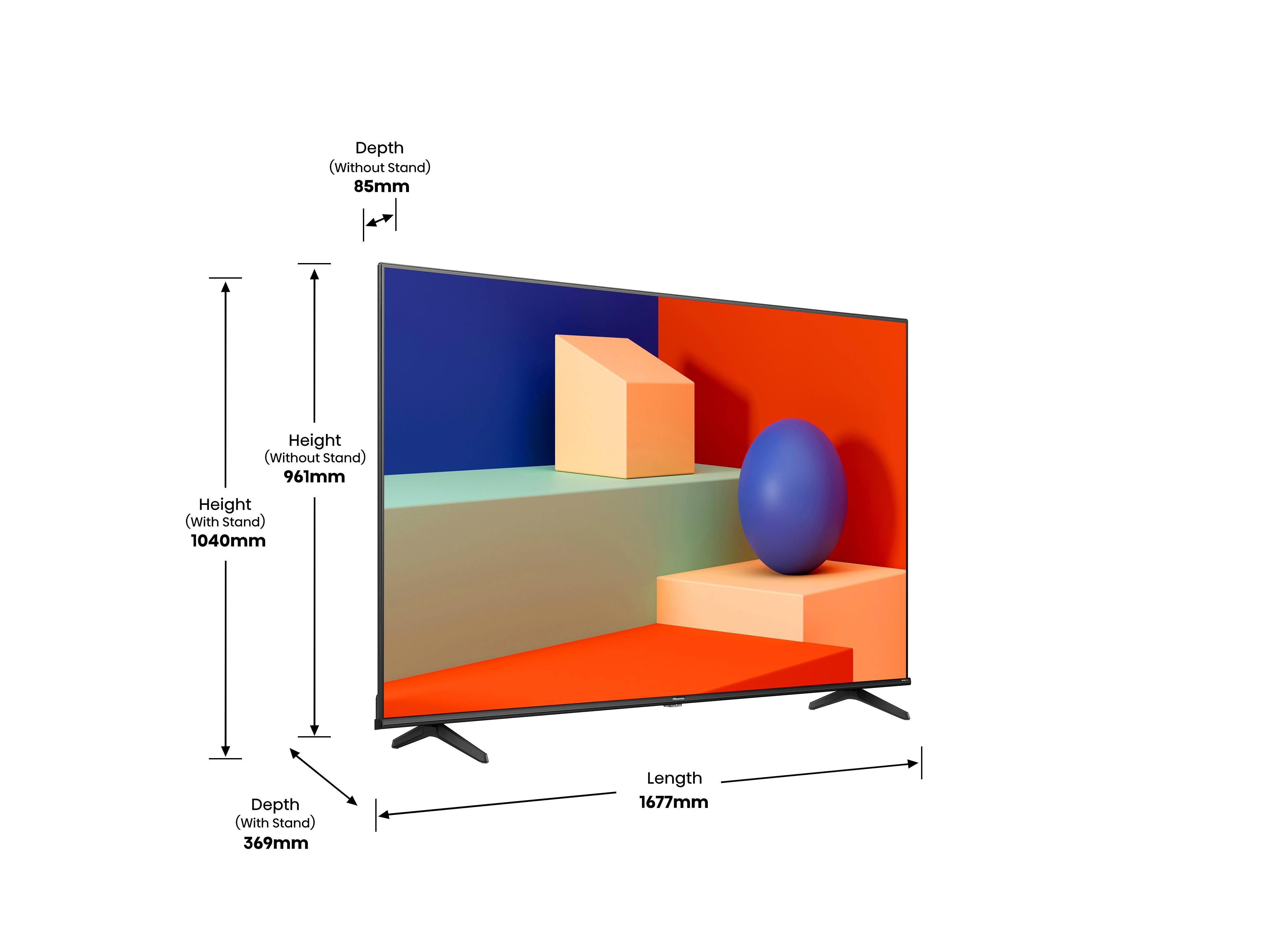 HISENSE 75A6K LED (Flat, 189 75 cm, TV, 4K, / UHD VIDAA) SMART TV Zoll