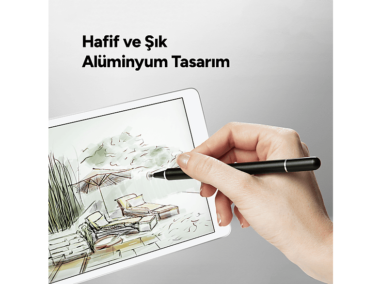 TTEC 2TP104S TouchPen S 2si1 Arada Dokunmatik Ekran Tablet Telefon Kalemi Siyah_3