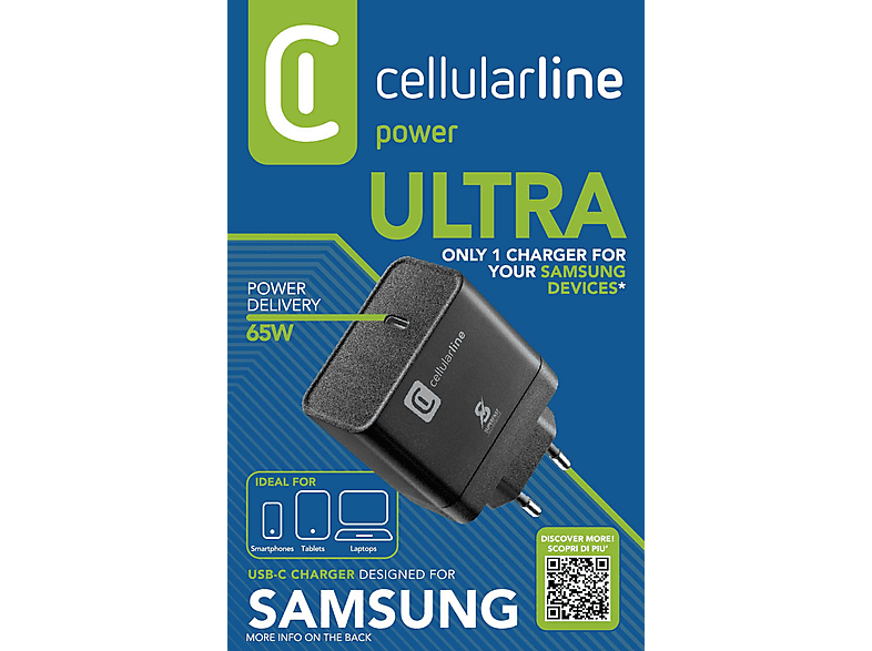 CELLULARLINE USB 65W Type-C Şarj Adaptörü Siyah_1