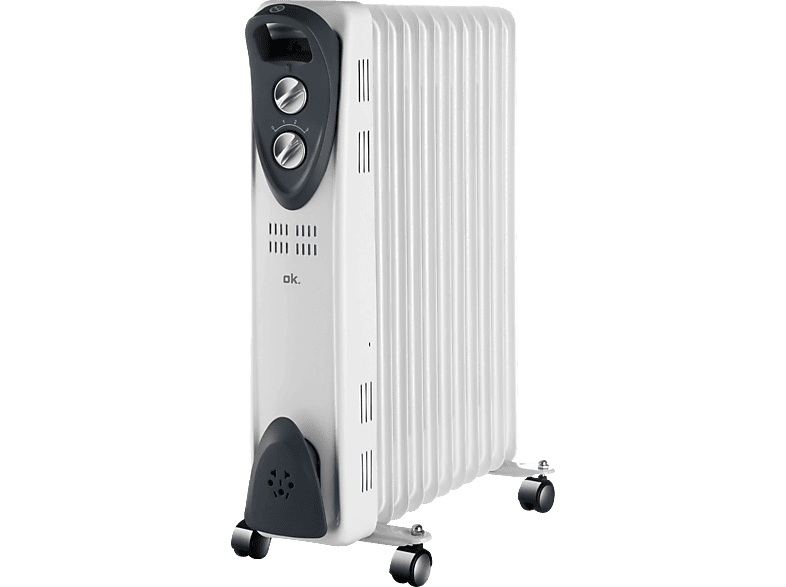 REACONDICIONADO Seminuevo Muy bueno Radiador - ok. ORO 1122524 ES, 2500 W, 3 niveles de calor, 11 elementos, Termostato regulable, Display LED, Blanco