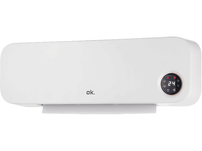 Calefactor - ok. OWFH 20224 ES, 2000W, Modo frío y templado, Montaje de pared, Mando a distancia, Blanco