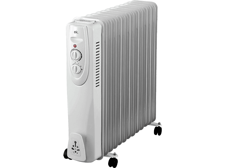 REACONDICIONADO Seminuevo Muy bueno Radiador - ok. ORO 1112524 ES, 2500W, 3 niveles calor, 11 elementos, Protección sobrecalentamiento, Blanco