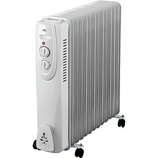 Radiador - OK ORO 1112524 ES, 2500W, 3 niveles calor, 11 elementos, Protección sobrecalentamiento, Blanco