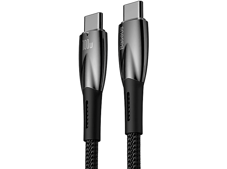 BASEUS Glimmer 100W Type-C to Type-C Şarj Kablosu 1m Siyah_1