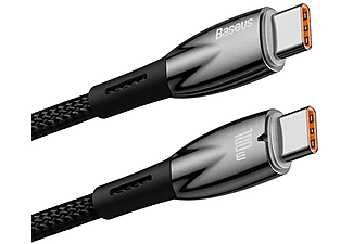 BASEUS Glimmer 100W Type-C to Type-C Şarj Kablosu 1m Siyah_2