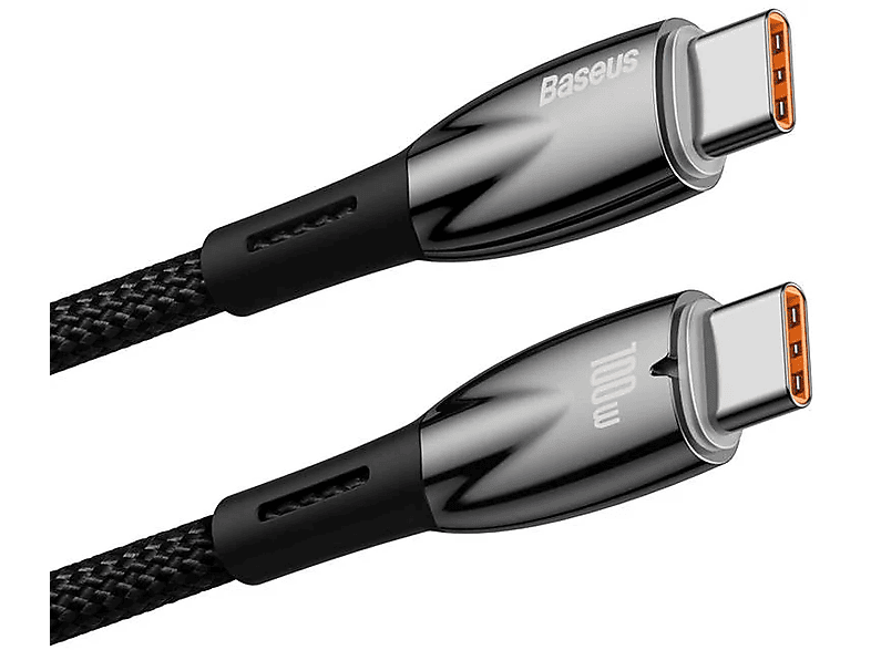 BASEUS Glimmer 100W Type-C to Type-C Şarj Kablosu 1m Siyah_2