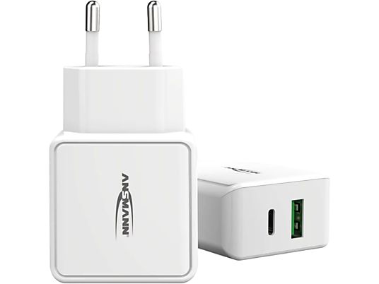 ANSMANN Home Charger HC218PD - Caricatore USB da parete (Bianco)