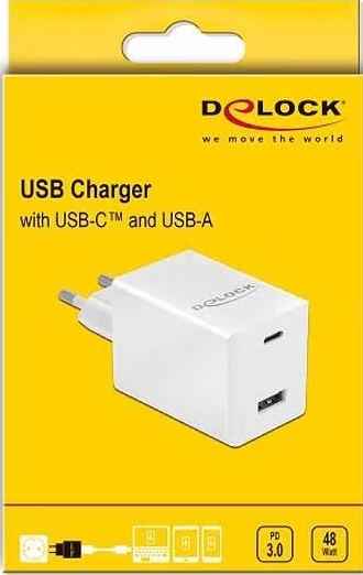 DELOCK 41448 - USB-Wandladegerät (Weiss)