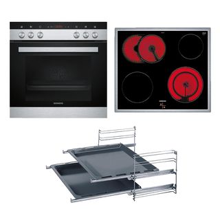 SIEMENS EQ411TA10 iQ100 (Backofen), iQ300 (Kochfeld), Einbauherdset (Elektrokochfeld, A, 66 l)