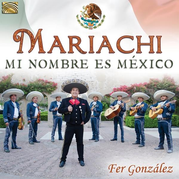 Albumcover einer Mariachi-Band in traditioneller Kleidung. Die Band steht vor einer Steinmauer.