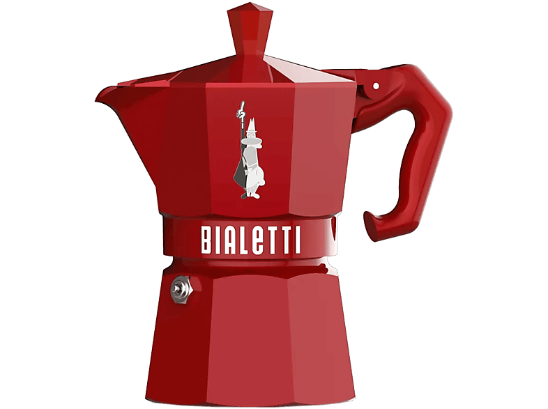 BIALETTI 9055 Moka Exclusive 3 adagos kotyogós kávéfőző, piros