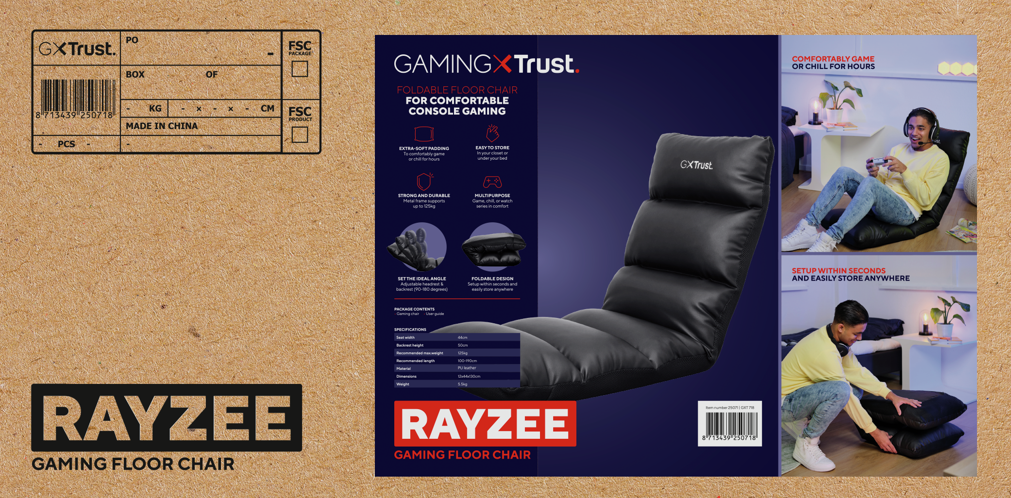 TRUST Gaming stoel Rayzee Zwart (GXT718)