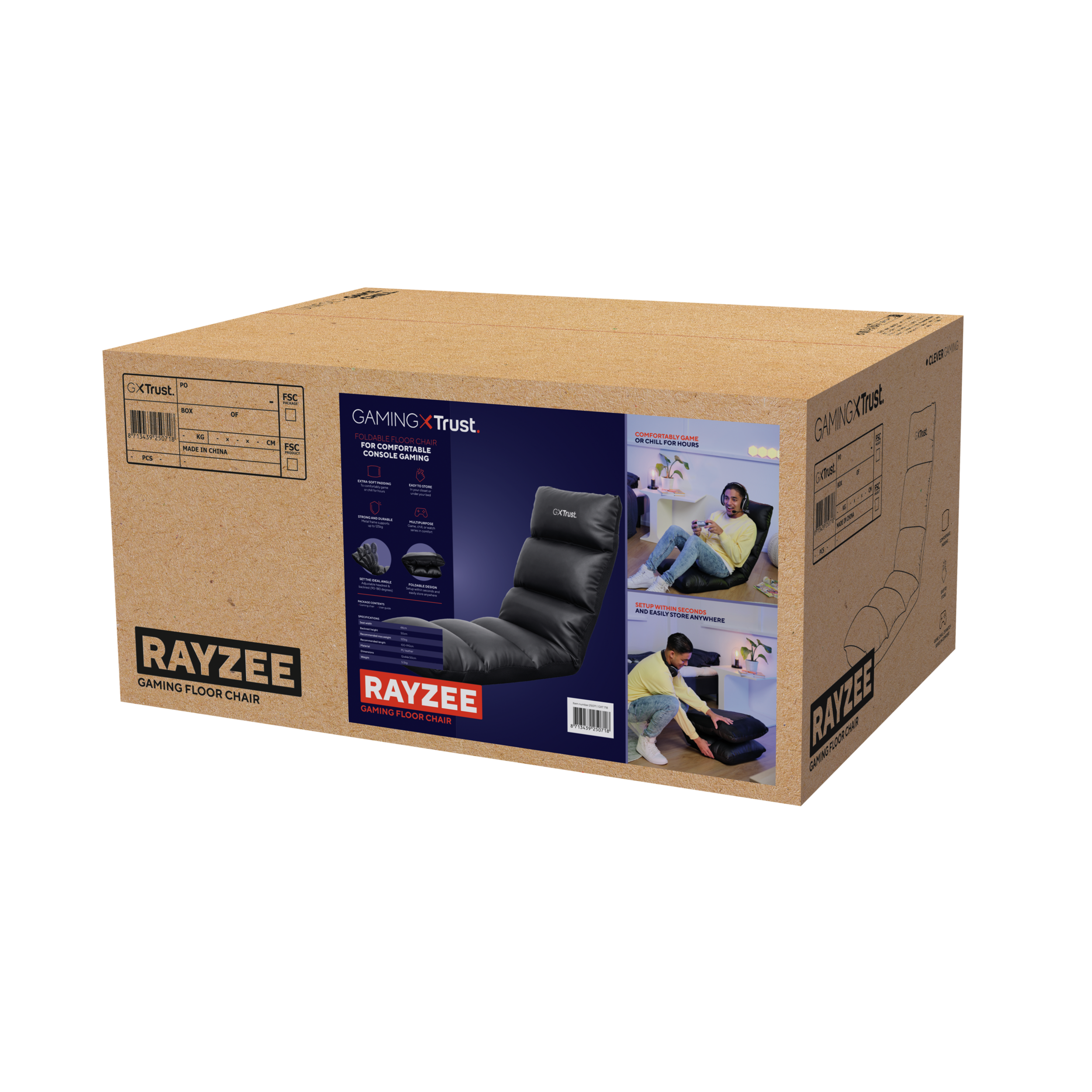 TRUST Gaming stoel Rayzee Zwart (GXT718)
