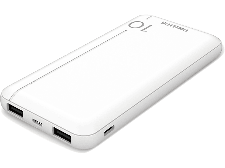 PHILIPS DLP1812PW 10.000 mAh 2xUSB-A  2.1A USB-C Çıkış PD Taşınabilir Şarj Cihazı Beyaz