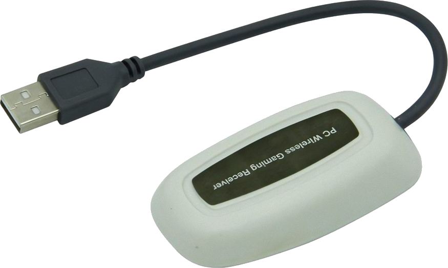 Fehér vevő fekete kábellel és USB-vel.