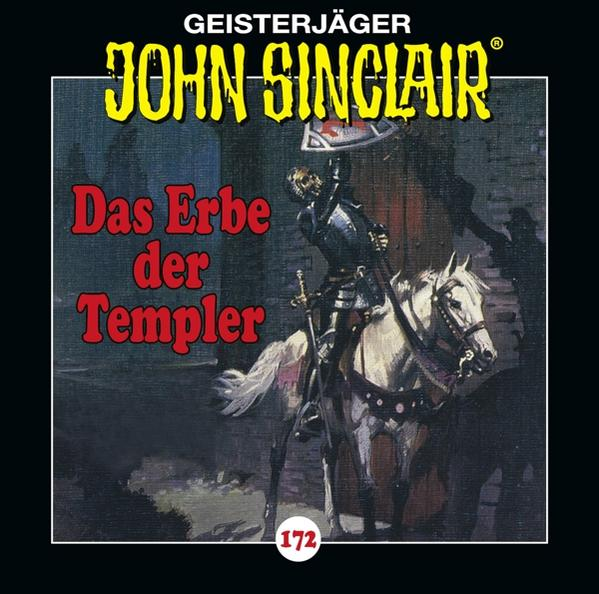 Buchcover: Ritter auf Pferd, deutscher Text 'Das Erbe der Templer' und 'JOHN SINCLAIR'.