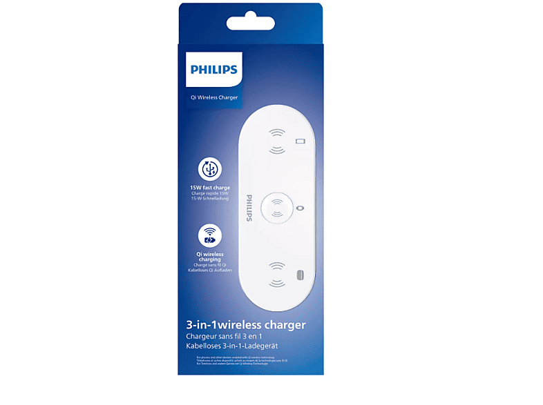 PHILIPS DLP9230NW 3 ü 1 Arada Kablosuz Hızlı Şarj Standı Beyaz_1