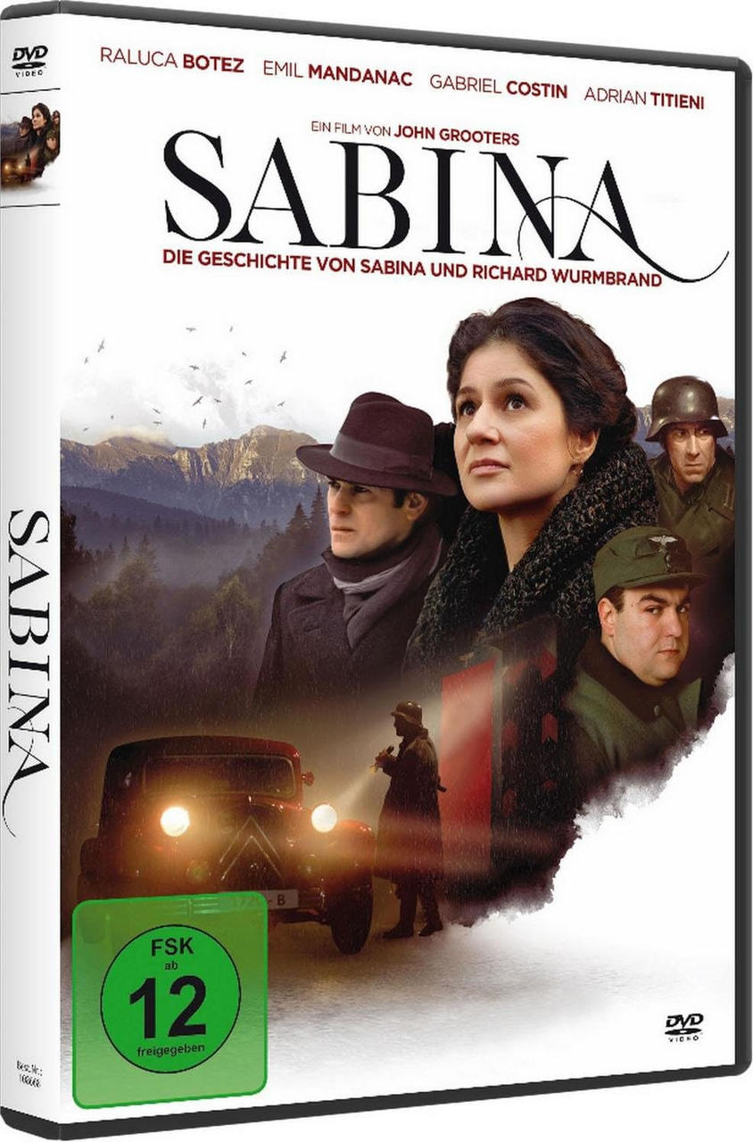 Sabina DVD-Cover, Filmplakat mit Schauspielern und Auto.